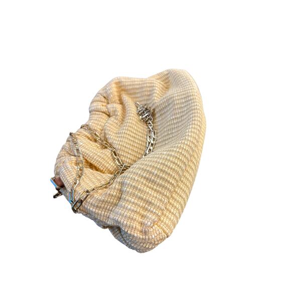 Mansur Gavriel Raffia Chain Mini Cloud Clutch Evening Bag Italy Made Natural - Picture 2 of 8